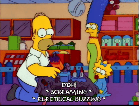Gif of Homer getting an electro shock