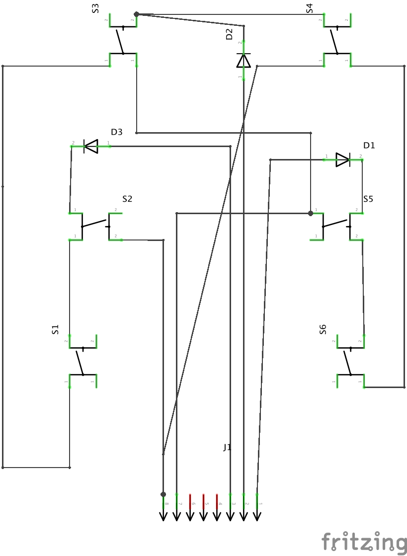 Schema of circuit with Diodes and Switches